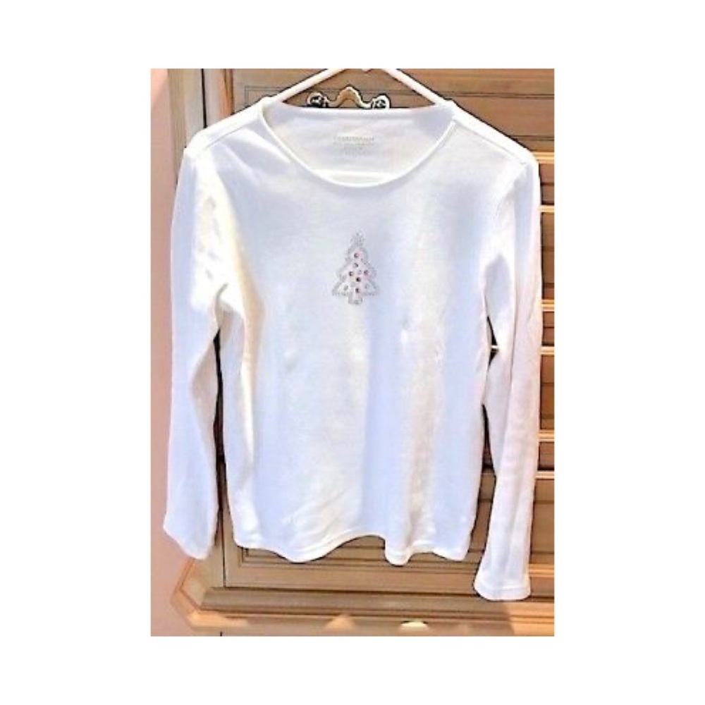 Charter club white Christmas tree long sleeve